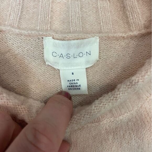CASLON Light Peach Pink Mockneck Knit Sweater Classic Fit - Picture 6 of 6